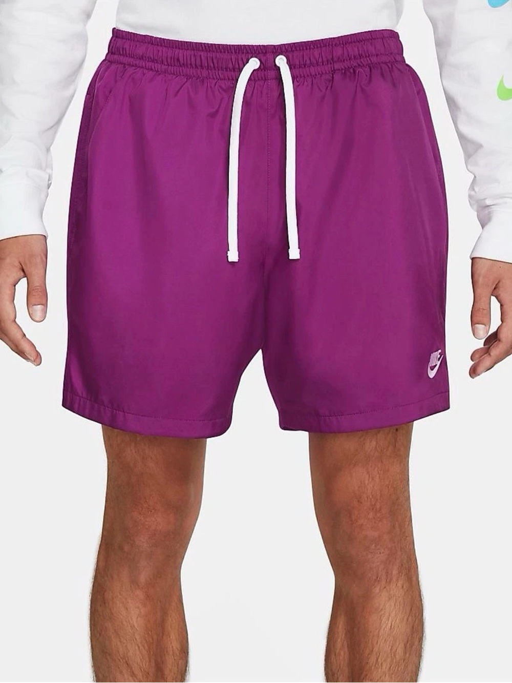 Nike Club Woven Mid-Thigh Shorts Purple Standard Fit Athletic Men’s Small